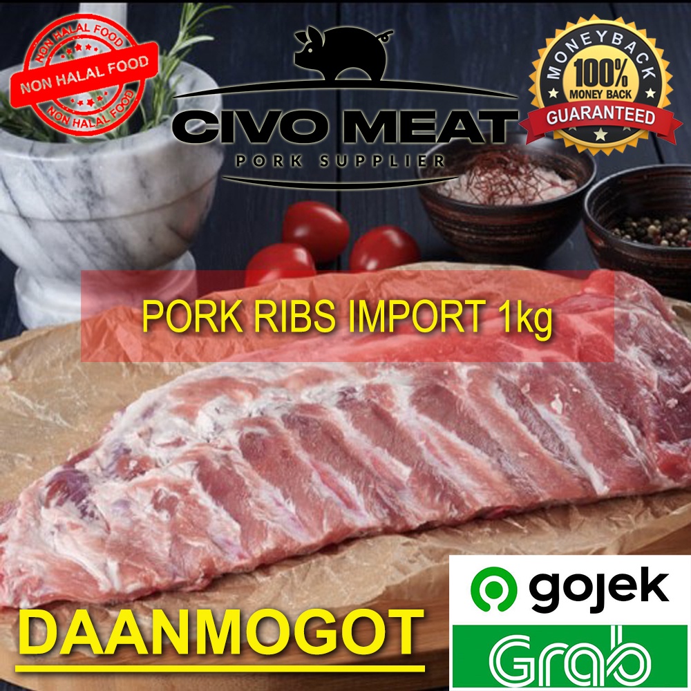 Pork Spare Ribs Import / Iga Babi Import - 1kg