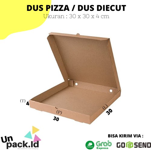 

KARDUS PIZZA UK. 30 x 30 x 4 CM / DUS KEMASAN MURAH / KOTAK JAM / DUS BAJU