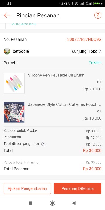 Japanese Style Cotton Cutleries Pouch / Kantong Penyimpanan Alat Makan Kain Katun