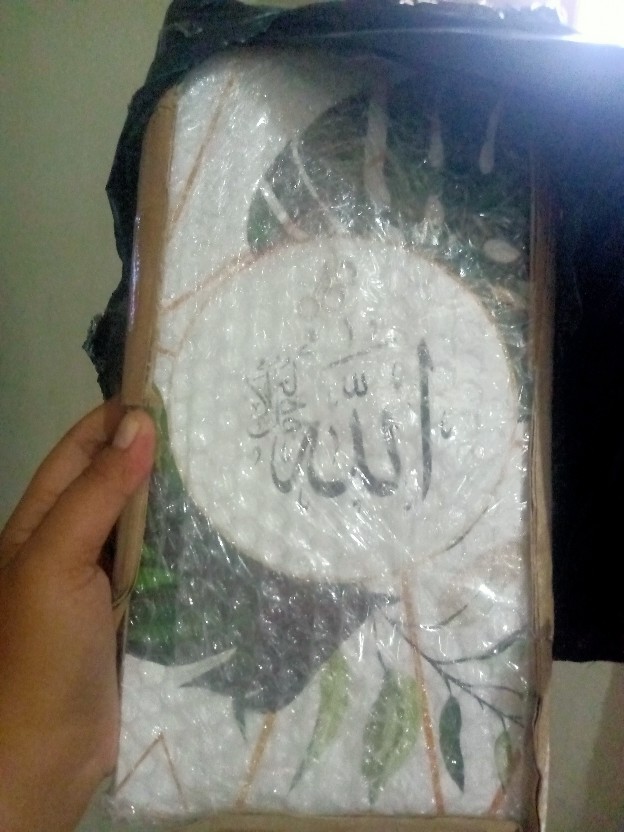 Wooden Projects Kaligrafi Hiasan Pajangan Dinding Rumah Lafadz Allah Muhammad Tropical Series - Pzl