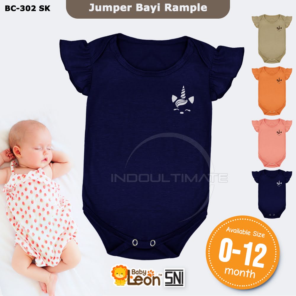 BC-302SK BC-303SK BABY LEON Jumper Bayi Body Suit Bayi Jumper Bayi Jumsuit Bayi Jumpsuit Bayi Perempuan Laki-Laki Baju Bayi Cewek Cowok Kaos Bayi Pakaian Bayi Baju Tidur Anak Bayi Baju Harian bayi-Jumper Girl Navy