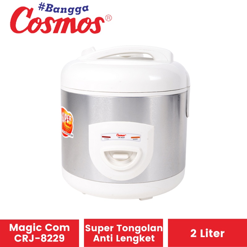 Magic Com Cosmos CRJ-8229 2 Liter Garansi Resmi | Penghangat Penanak Nasi Rice Cooker Magikom CRJ8229 CRJ3232 CRJ 3232 Magicom Magickom Mejikom Besar 2 Ltr