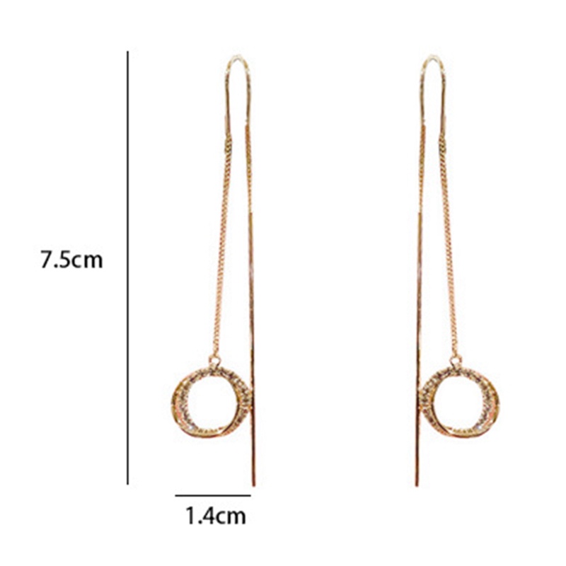 Anting Tusuk Gantung Wanita Bahan Metal Warna Gold Desain Seranggarumbai Panjang Untuk Pestahadiah