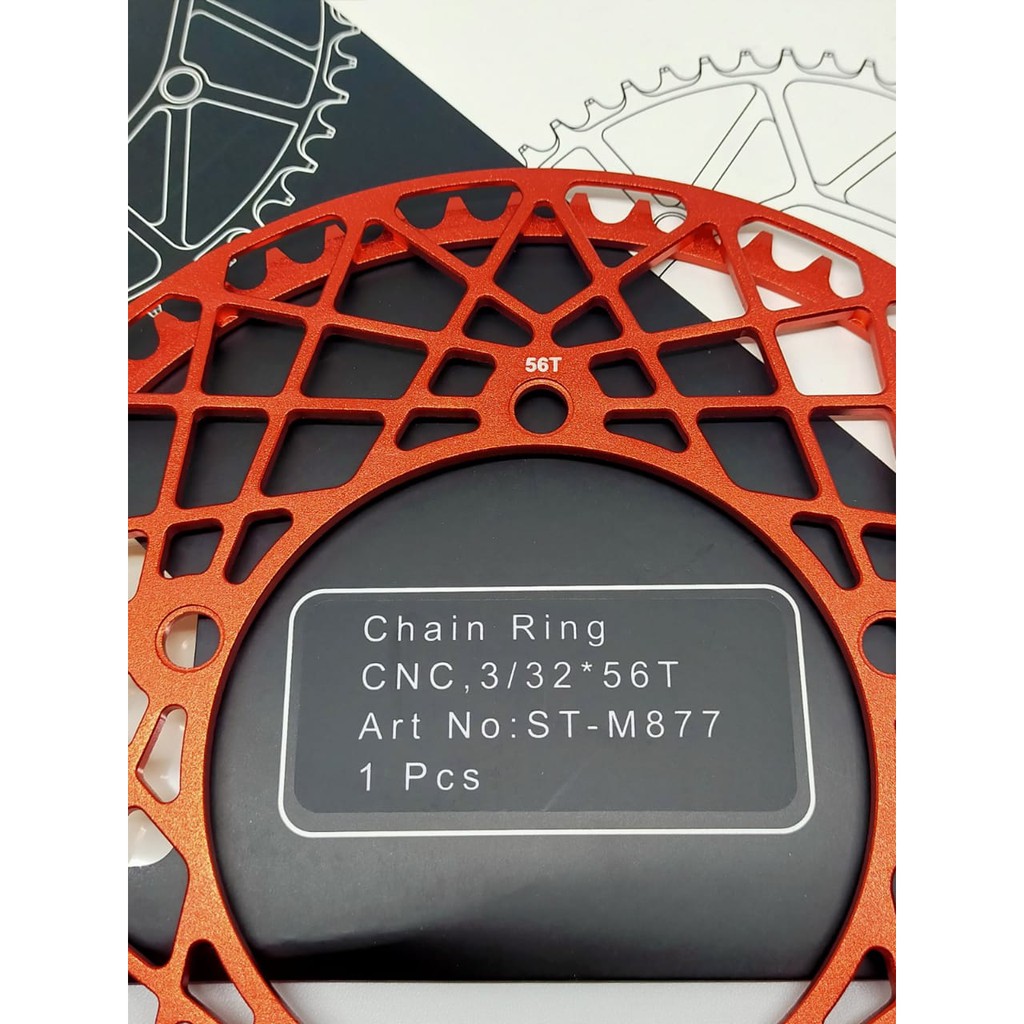 SYTE chainring 53T 56T motif shadow BCD 130mm sepeda lipat