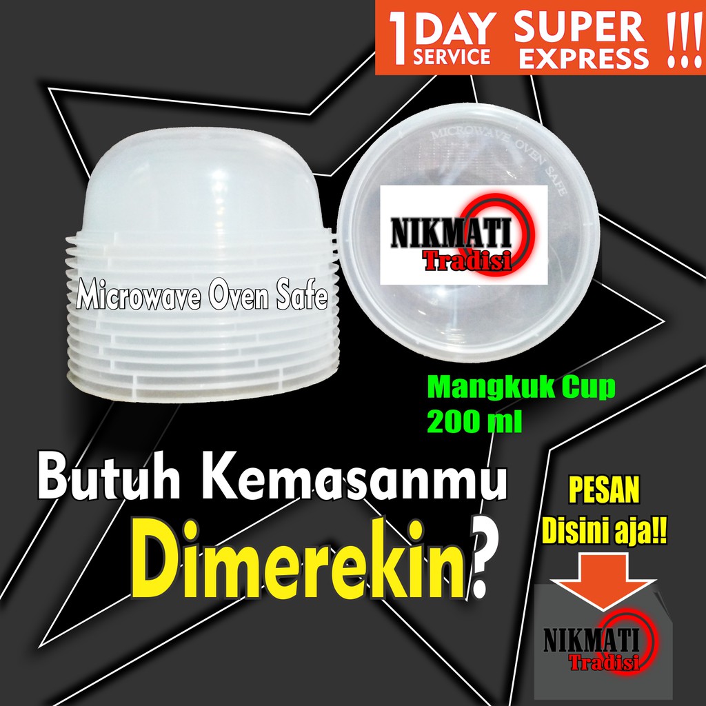  Stiker  Persegi Vinyl Cup  Plastik 250ml Stiker  Mangkuk 