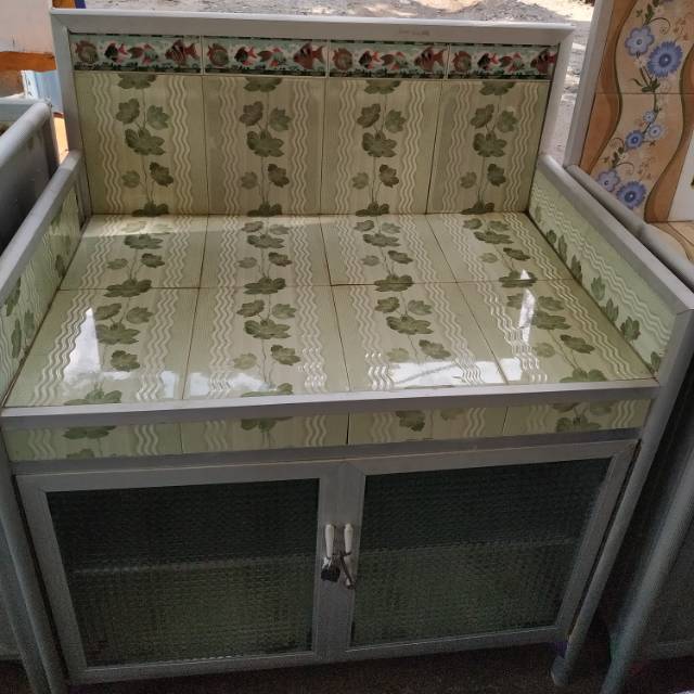 Meja Kompor 4 keramik untuk kompor 2 tungku Palembang