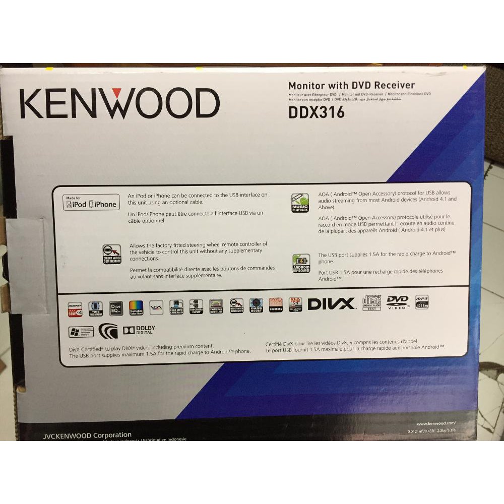 DOUBLE DIN KENWOOD DDX 316 Terlaris