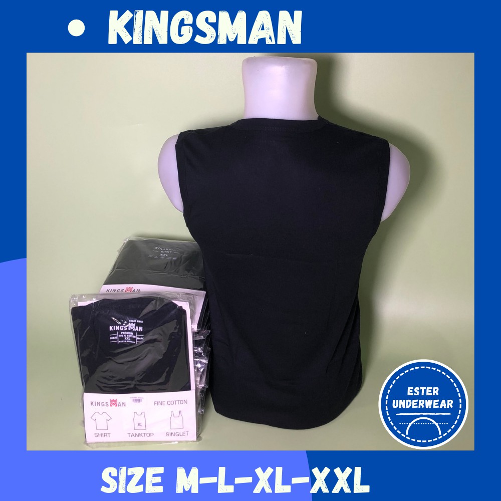 Kaos ThankTop / Runcool pria Kingsman THV Hitam Isi-1 PCS  bahan Fine Cotton