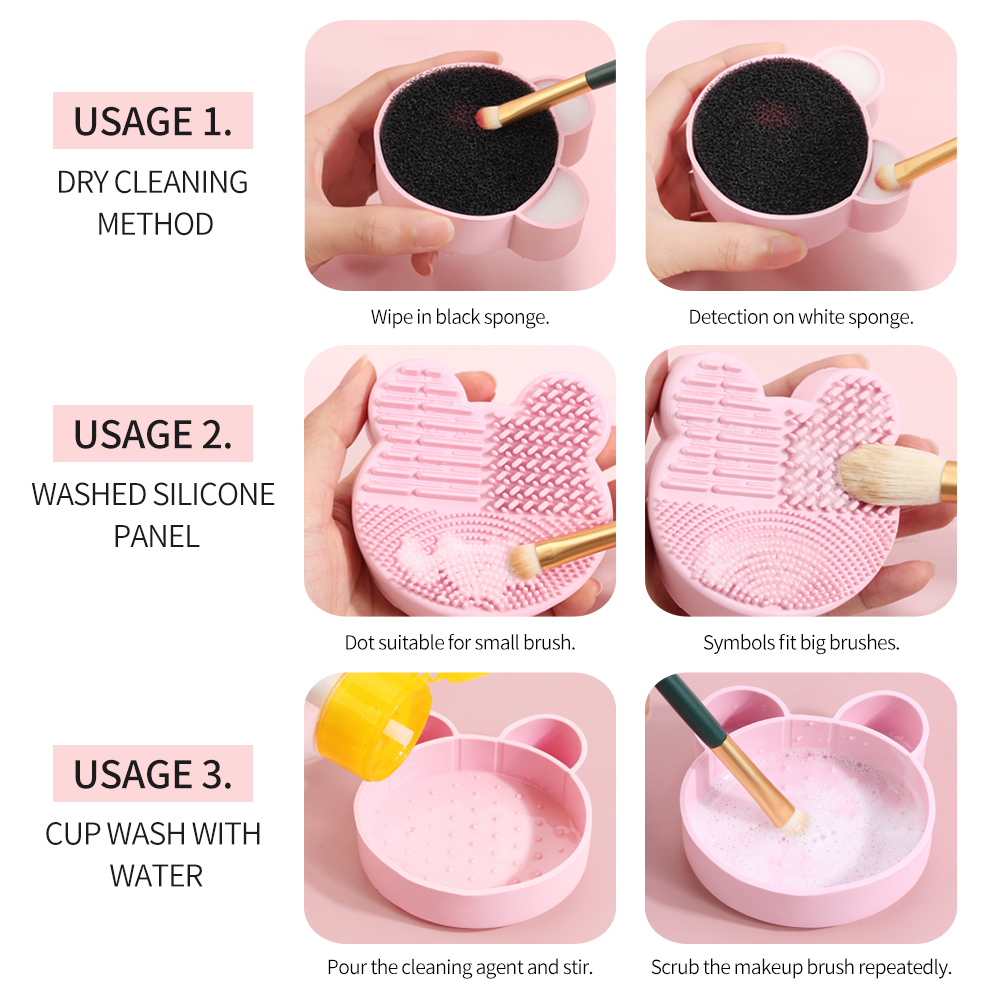 MAANGE Koas Make up Cleaner Alat Cuci Silikon Dengan Spons Kering Atau Basah Bersih 5967