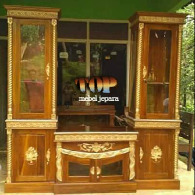 bufet tv pajangan pisah,top,mebel jepara,furniture