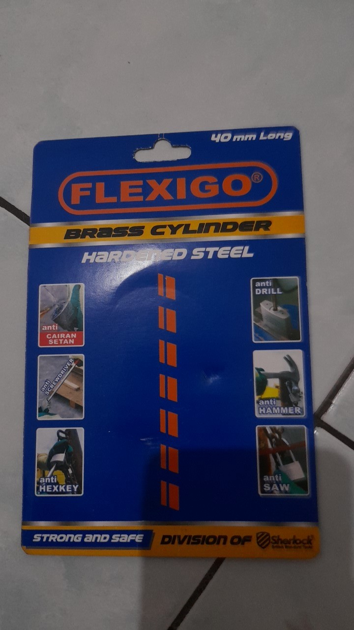 Flexigo Gembok Anti Maling 40 Mm Panjang, Silinder Kuningan Anti Kimia