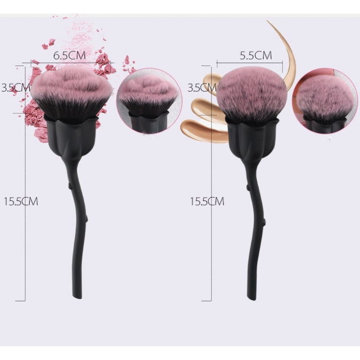 UNIGOOD - Rose Makeup Brush Tangkai Bunga Mawar Powder Brush Bulu Halus Premium