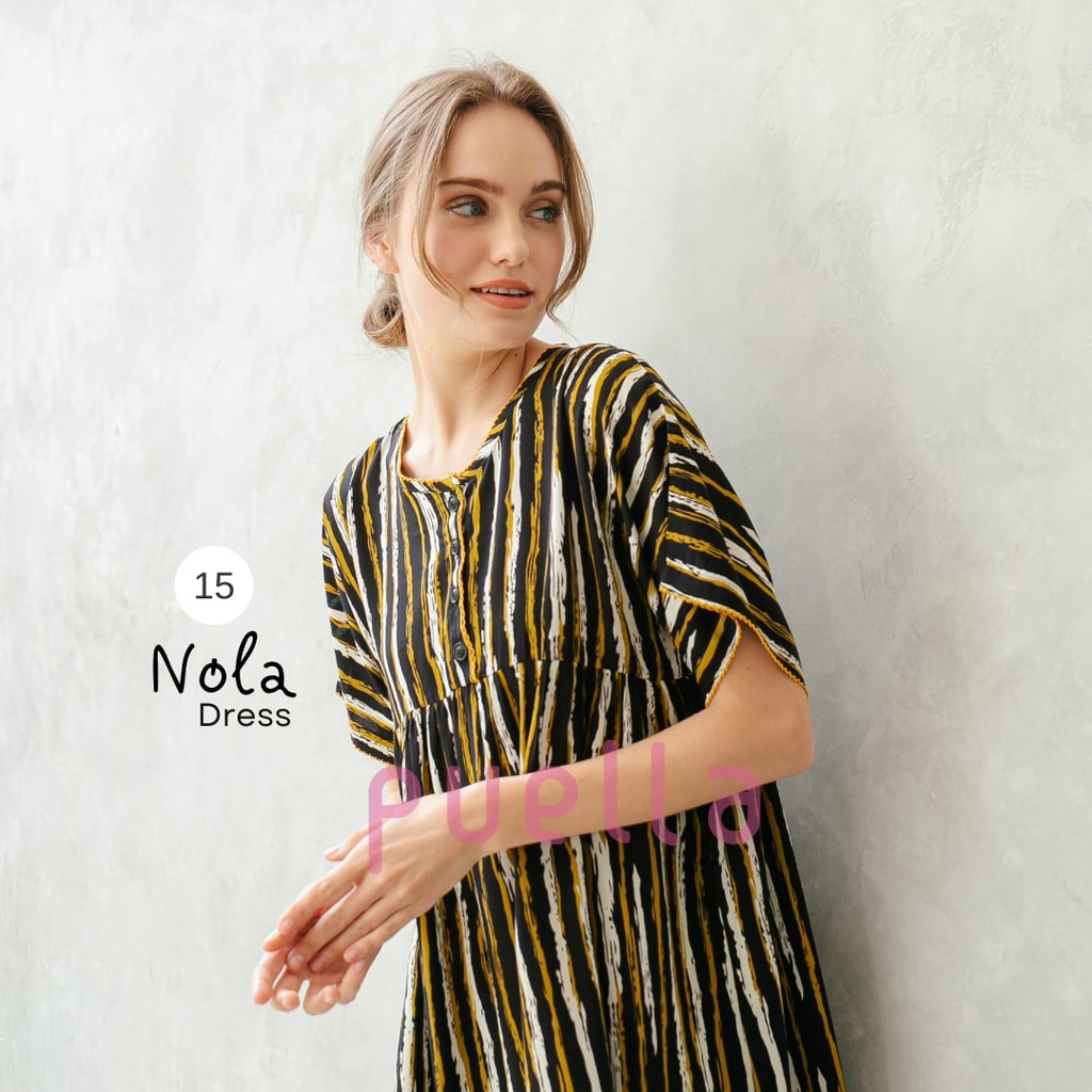 Puella - Daster Nola Series 15 | Daster Panjang | Daster Adem | Baju Tidur Ibu Hamil | Daster Busui Friendly | Daster Santai | Sleepwear | Homedress | Daster Jumbo | Homewear-6