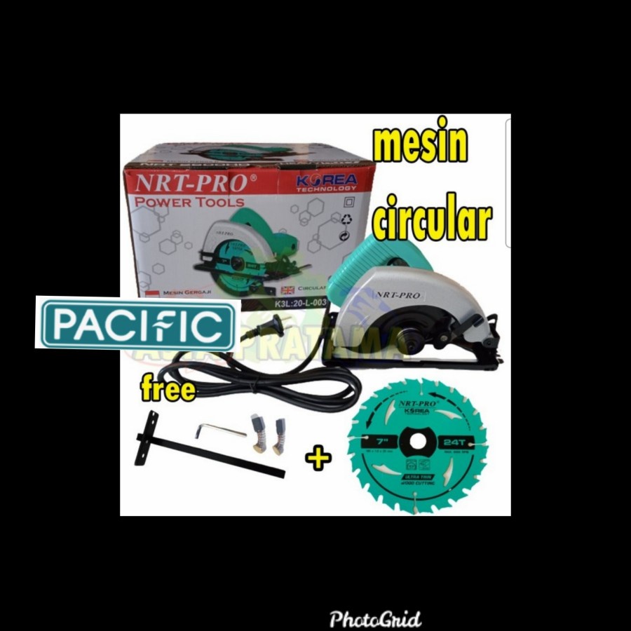Mesin circle NRT-PRO 2600 HD 800 watt circular saw 7" inch gergaji potong kayu M L modern