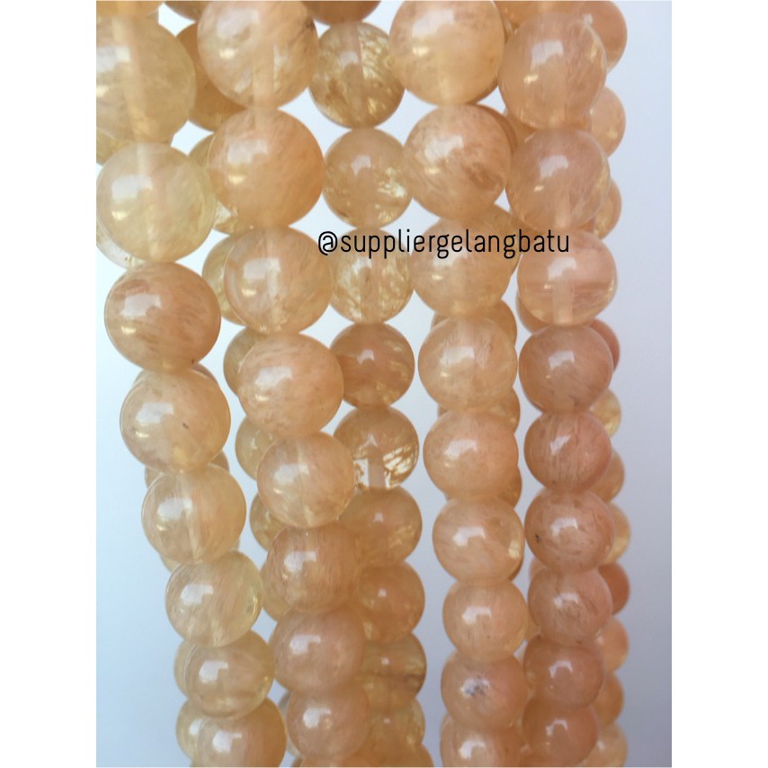 natural batu CITRINE kuning 14mm kristal yellow citrin media kesehatan supplier aksesoris kerajinan