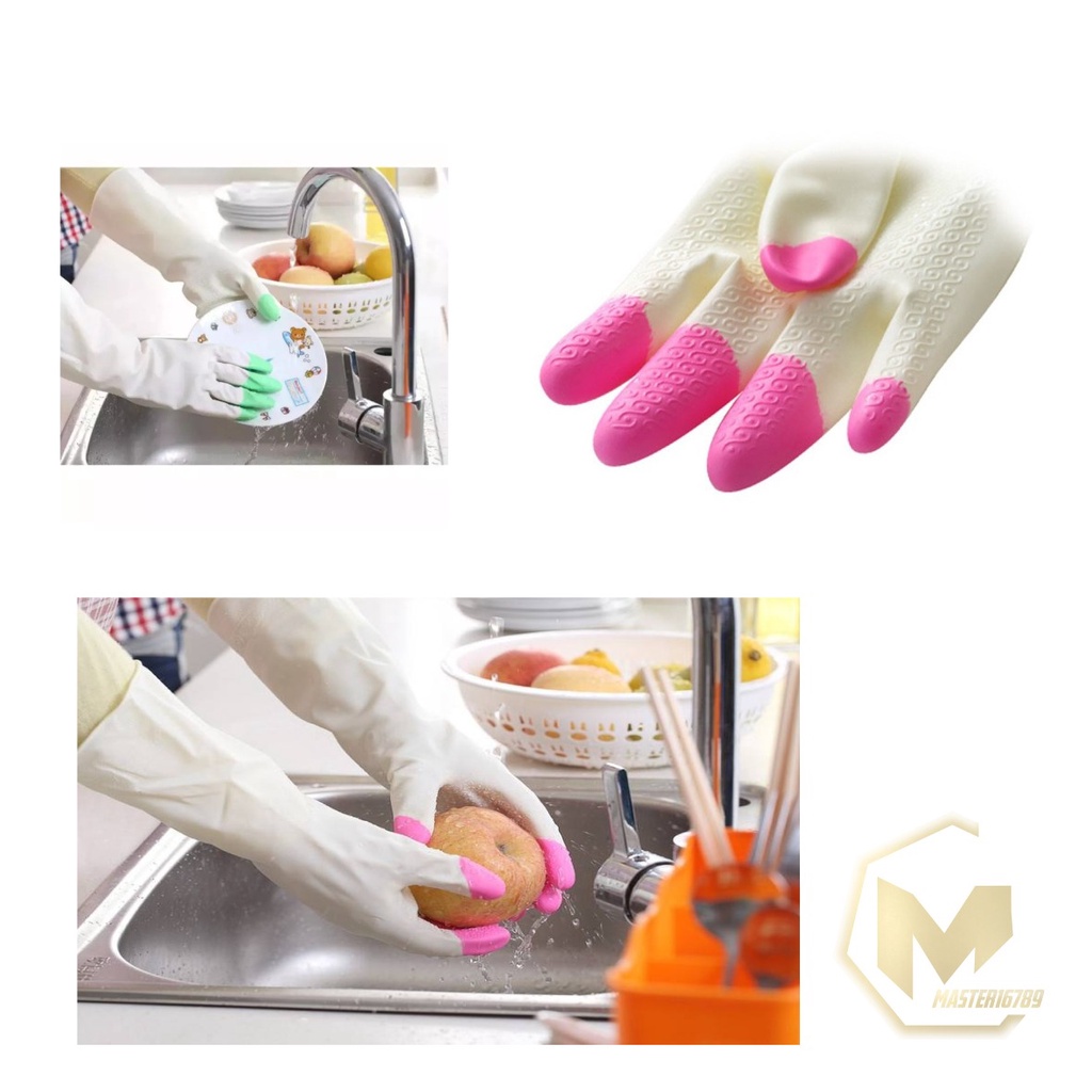 RT15 Sarung Tangan cuci piring karet Latex PTKS Silikon rubber hand glove anti air steril serbaguna MA2333