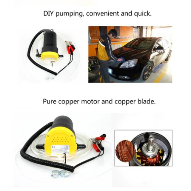 Profesional Pompa Elektrik Transfer Oli Mobil Fluida Extractor Suction Pump DC 12V Mobil Motor