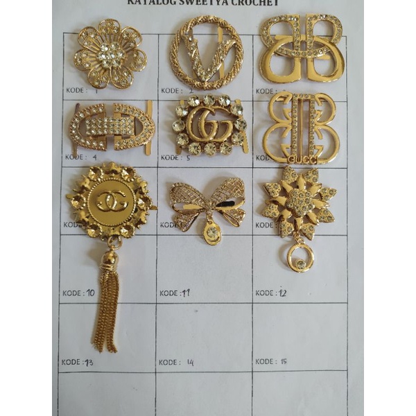 Logo/aksesoris tas gold ukuran besar