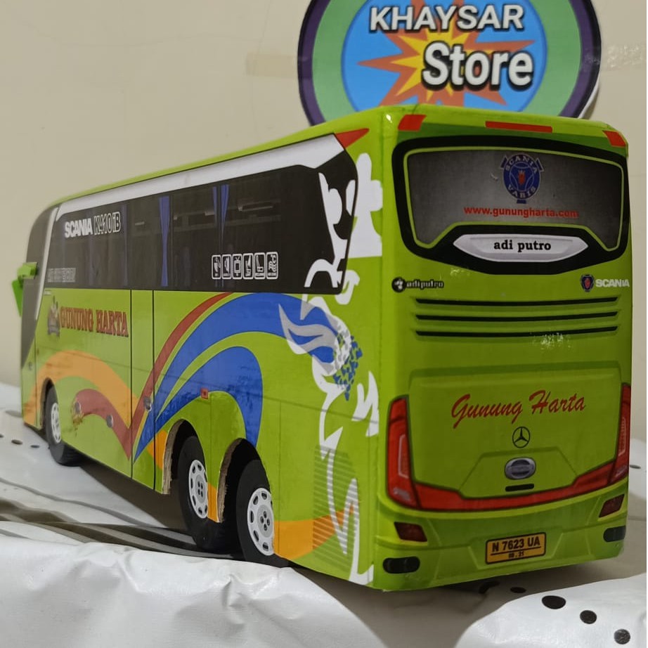 miniatur bus bis  mainan bus bis double deker GUNUNG HARTA