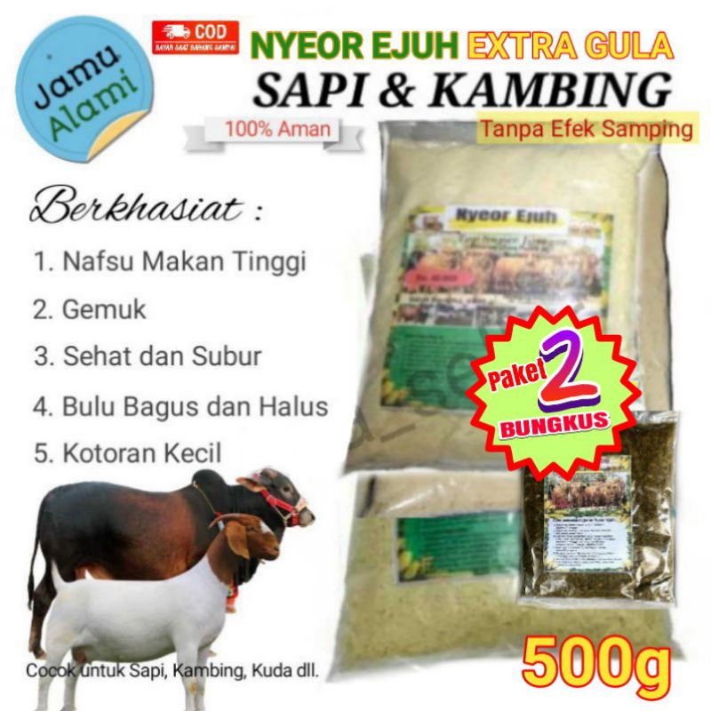 JAMU SAPI NYEOR EJUH EXSTRA GULA PAKET 2 BUNGKUS - JAMU SAPI ALAMI NYEOR EJUH EXSTRA GULA PENGGEMUK 