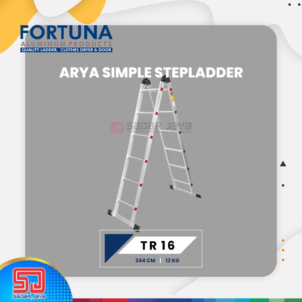 tangga lipat aluminium 2 meter fortuna arya tr 16