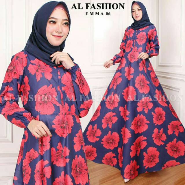 Gamis motif bunga besar
