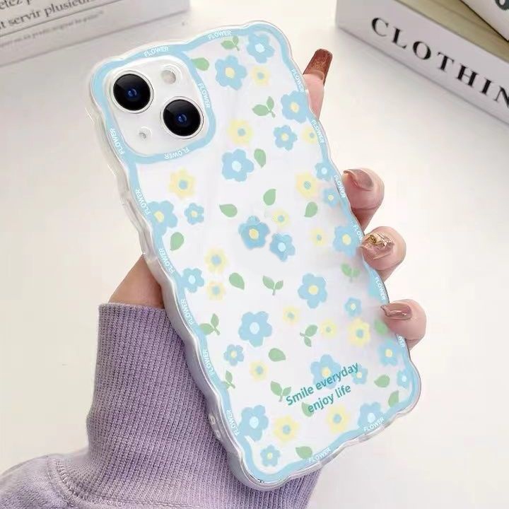 Case Pelindung Handphone Motif Bunga Untuk IPhone 13 / 12 Pro Max 11 / XS / XR / X / 8 / 7 / 6 Plus