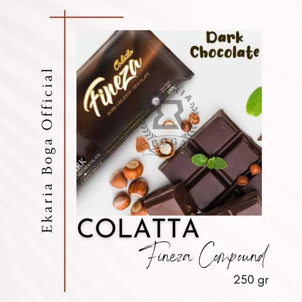 

COKELAT | COKLAT BATANG / BLOK / KEMASAN | COLATTA FINEZA DARK COMPOUND CHOCOLATE | FINEZA DARK 250GR