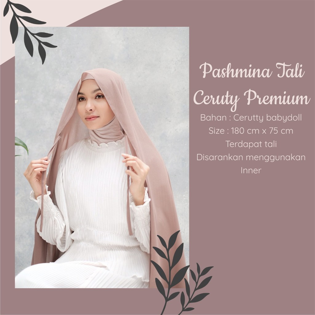 Pashmina Tali Ceruti Babydoll By Reyscarf Premium Eksklusif Banyak Pilihan Warna Luxury I Bisa Cod