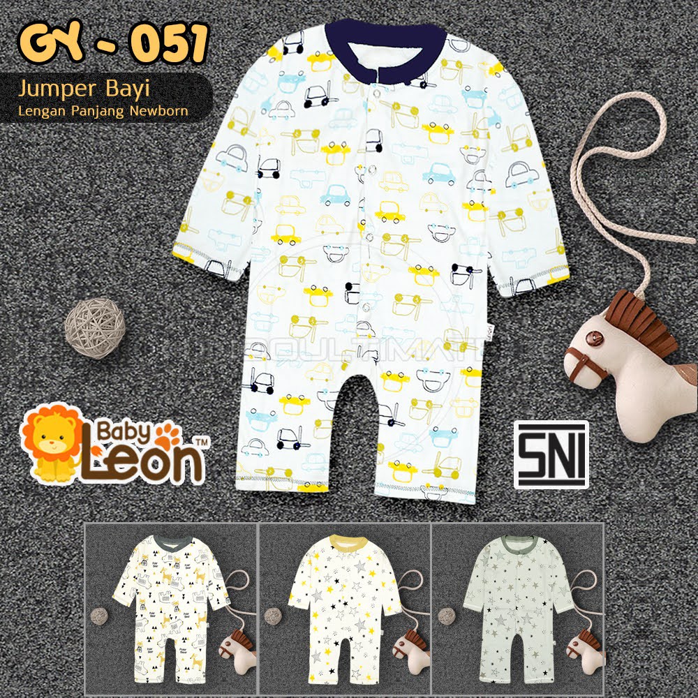 Jumper Panjang Bayi JP-GY051 BABY LEON  Baju Bayi Anak Baru Lahir Laki Laki Perempuan Balita