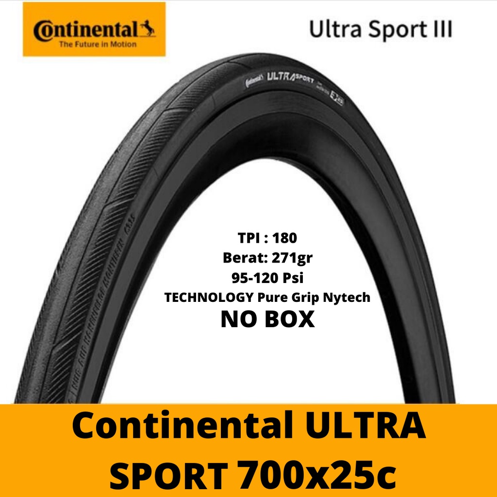 Continental Ultra Sport III 700 x 25c Ban Luar Sepeda Continental NO BOX Roadbike Folding