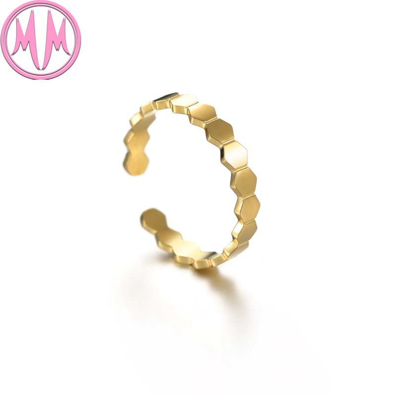 MORYMOSHI R345 Cincin Wanita Ring Hexagon Titanium Stainless Anti Karat Anti Luntur Fashion Korea