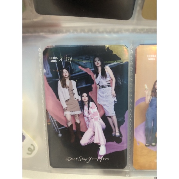 ultra milk x itzy yuna lia yeji photocard