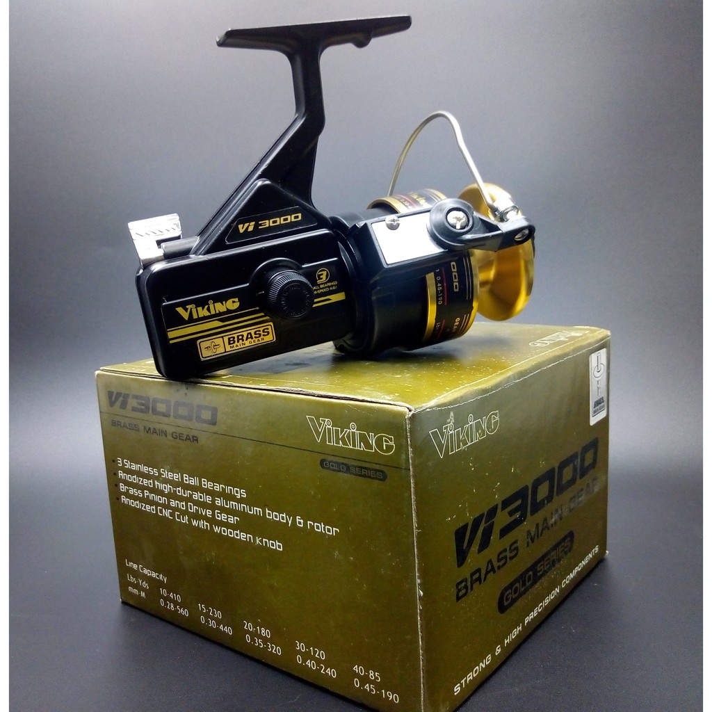 Ril Pancing Fishing Reel Viking VI3000GS Wood Knob 3BB