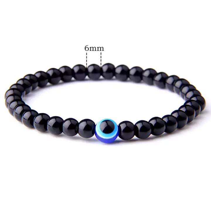 Pria Manik-Manik Mata Jahat Kekayaan Buddha Tibet Kekayaan Dan Keberuntungan Gelang Penyembuhan Cakra Yoga Adjustable Beads Bracelet Bracelet Stress Relief Stretch Bracelet