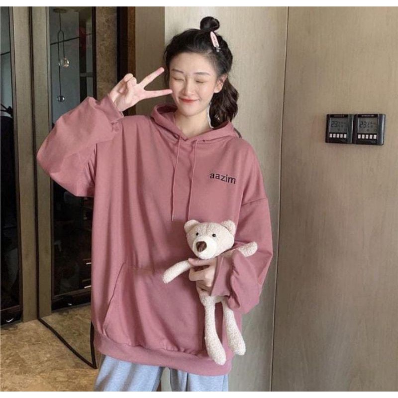 (COD) SWEATER OVERSIZE WANITA TERBARU AAZIM SWEATER HOODIE MURAH FLEECE TEBAL