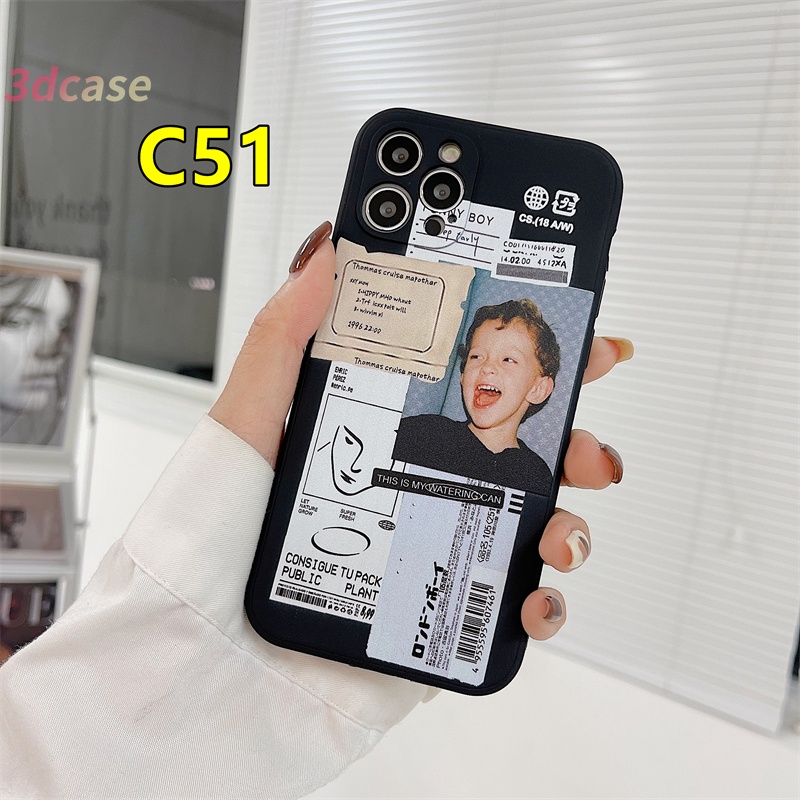 Advanced Lable Illustration Case OPPO A15 A54 A5S A3S A16 A95 A7 A5 A9 A31 A53 2020 A12 A1K A55 A36 A76 A96 Reno 5 4 5F 4F 6 7 A57 A74 A15S A52 A11K A92 A35 A11 A93 A32 A72 A94 A53S F17 PRO A16S A12S A12E A33 Y20 Fashion Couple Soft TPU Case Cover