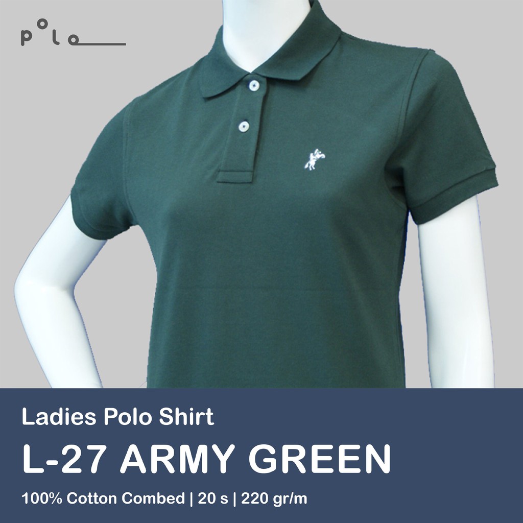 KAOS POLO WANITA - Army Green / Hijau Army