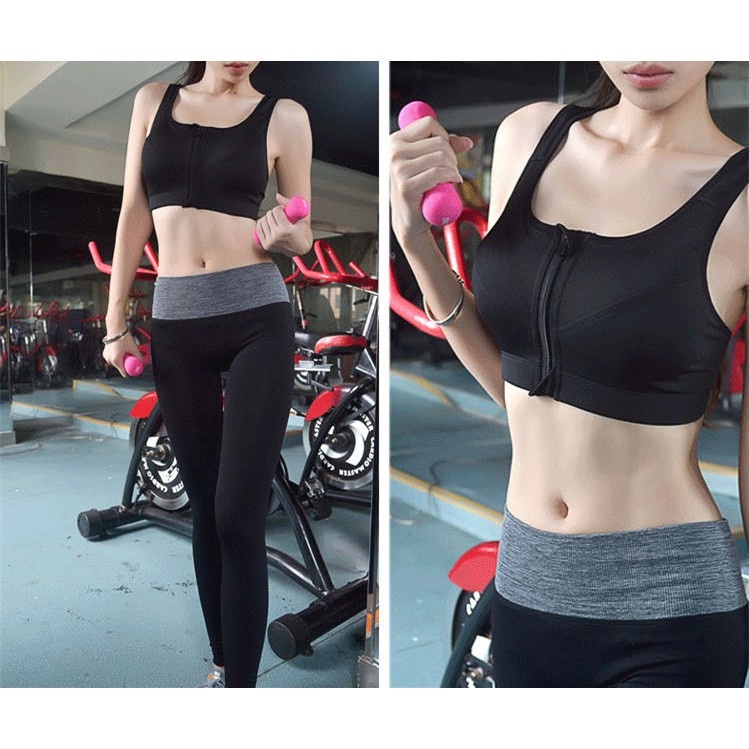 Gym BH senam bra sport BH sport Bra perempuan Zipper pakaian dalam wanita 801