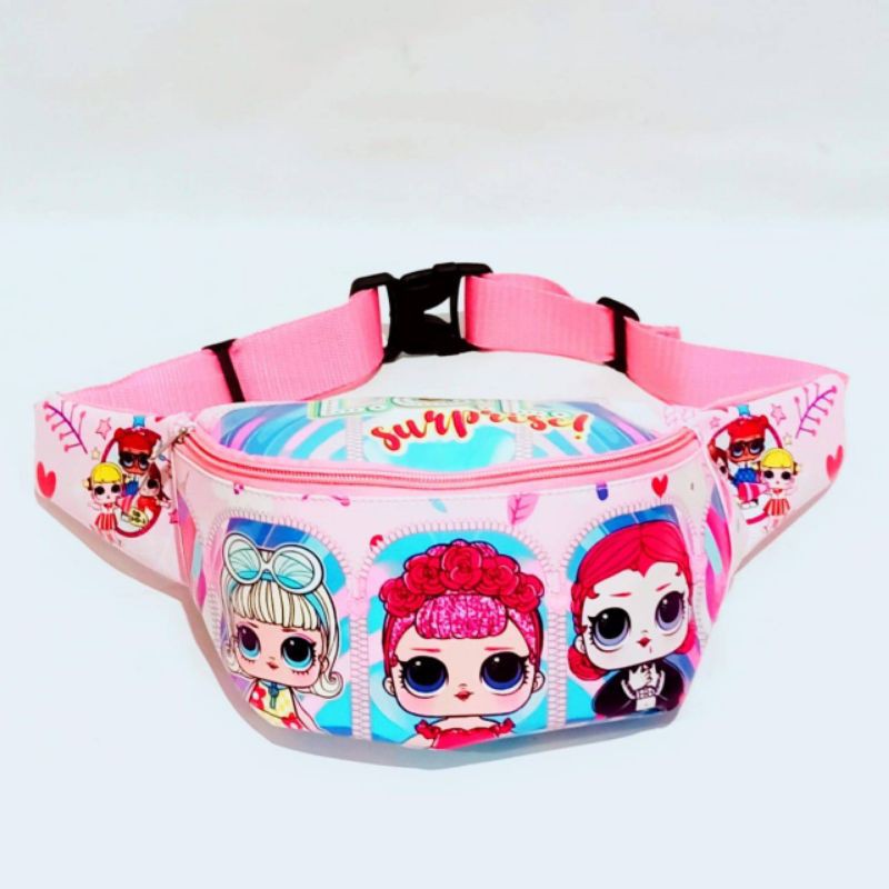 Tas Pinggang Waist bag Anak Karakter superhero / LoL / real pict