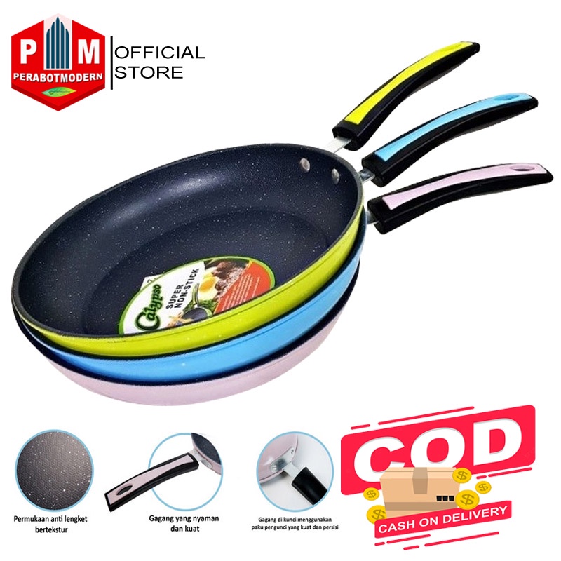 Frypan Teflon Anti Lengket Lapis Keramik 24cm / wajan penggorengan teflon anti lengket telur ikan goreng telor mata sapi kulit lumpia kebab roti cannai maryam