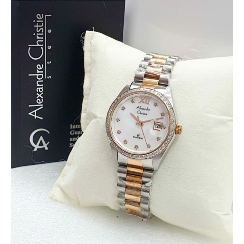 JAM TANGAN WANITA ORIGINAL ALEXANDRE CHRISTIE AC 8505 TANGGAL AKTIF / ALEXANDER CHRISTIE