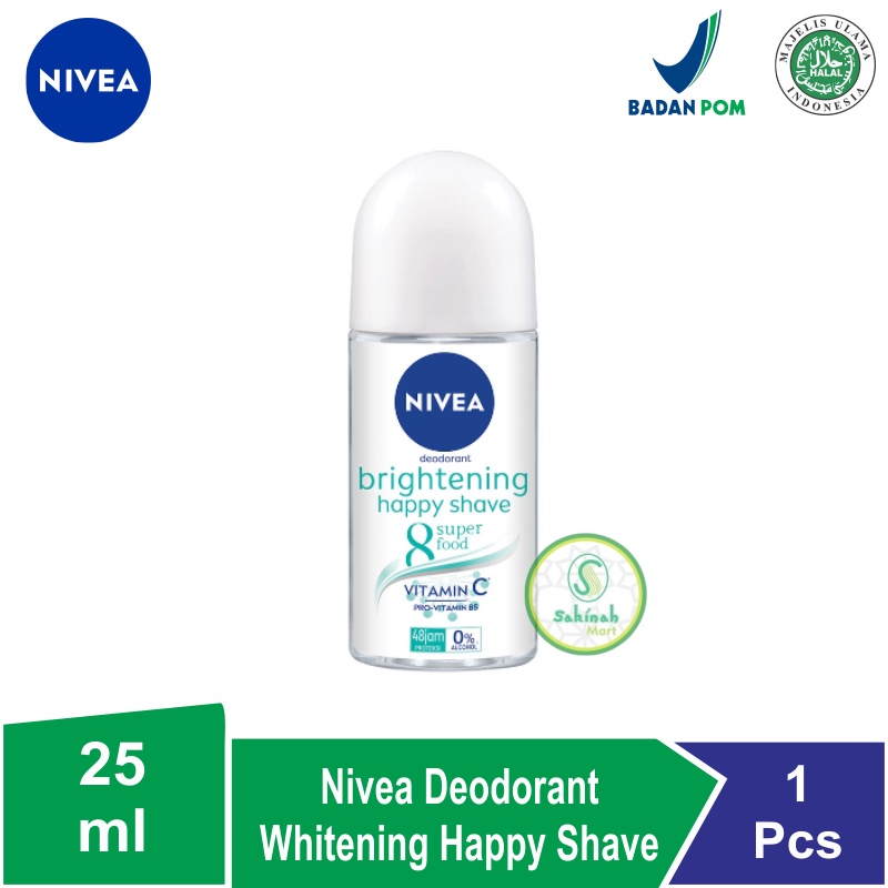 Nivea Women Deodorant Roll On Whitening Happy Shave 25Ml