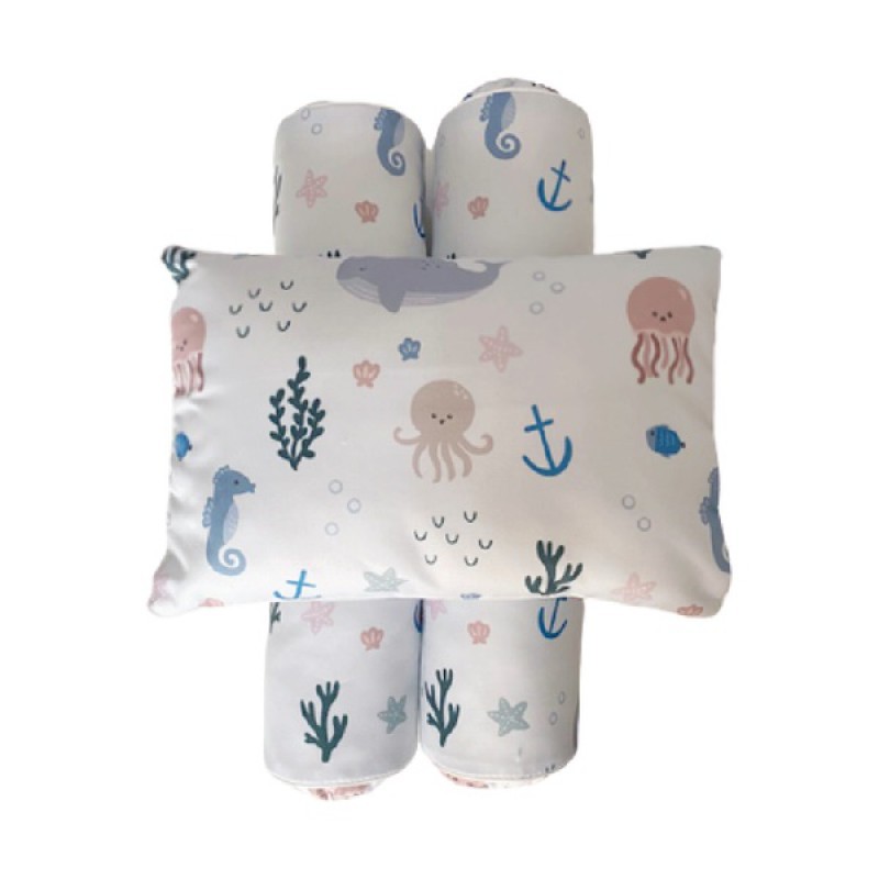 Cottonseeds Pillow Bolster Set Bantal Guling Bayi - Sea Animal