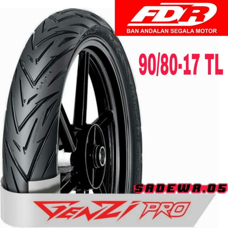 ban LUAR FDR RING 17 90/80-17 TUBELES BAN FDR GENZI PRO