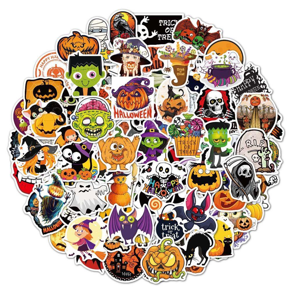 Agustina Halloween Stiker Cangkir Koper Hallowmas Labu Scrapbooking Album Dekorasi Graffiti Dekoratif Sticker