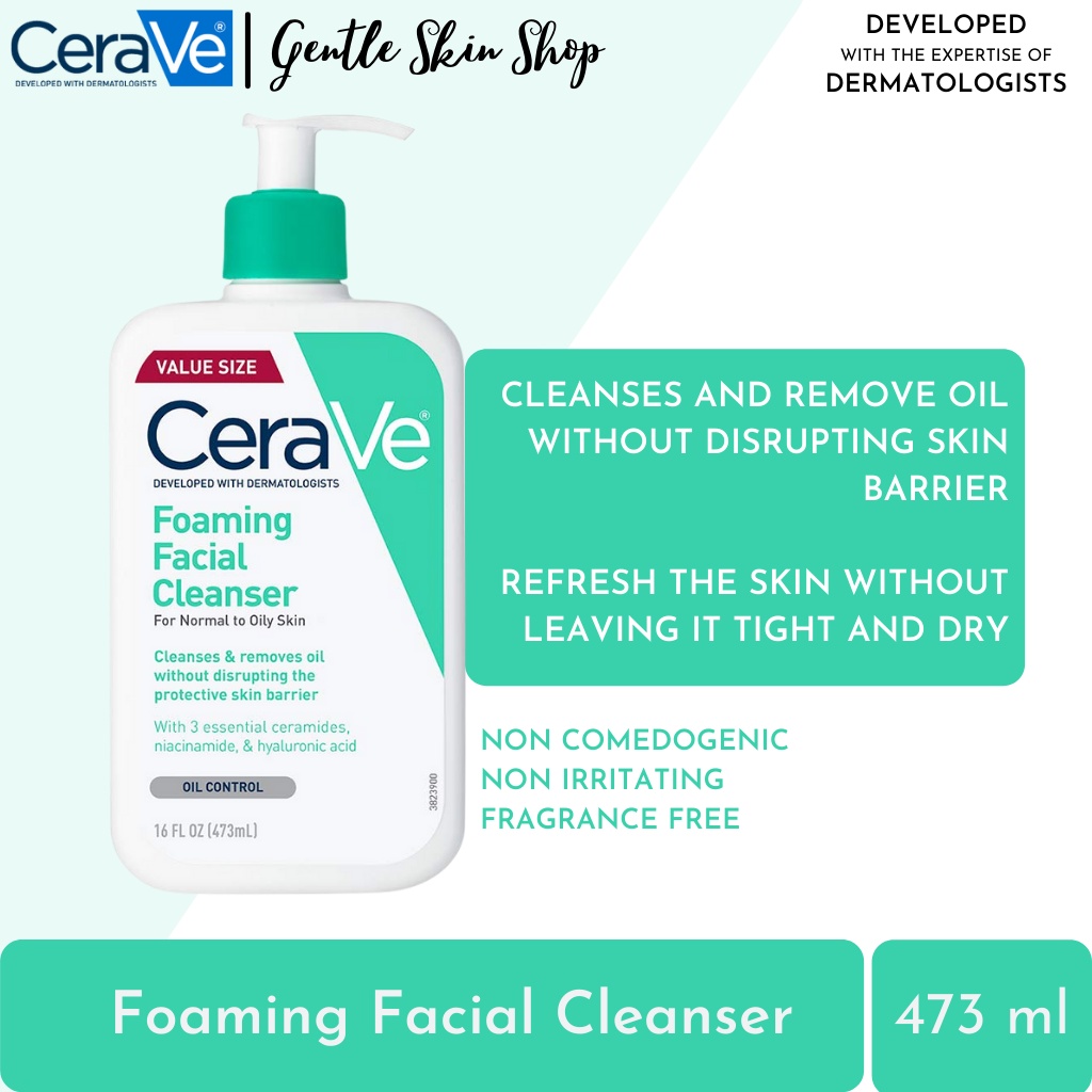 Jual CeraVe Foaming Facial Cleanser 473 Ml | Shopee Indonesia