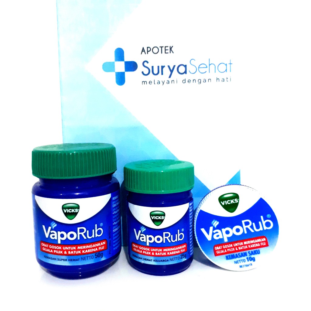 VICKS VAPORUB 10 gr / 25 gr / 50 gr Balsem Menthol Hangat dan Melegakan - Apotek Surya Sehat