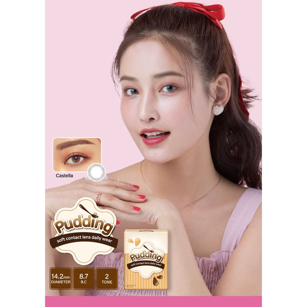 SOFTLENS PUDDING BY EOS KOREA - DIA 14MM - 14.5MM - NORMAL + FREE TEMPAT LENSA