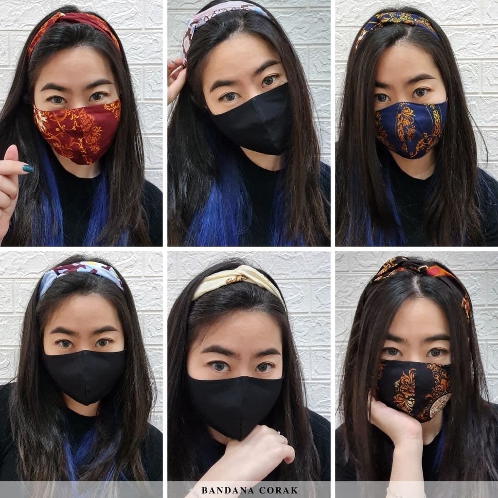 serba goceng 5000 bandana masker scrunchies kunciran gelang pouch